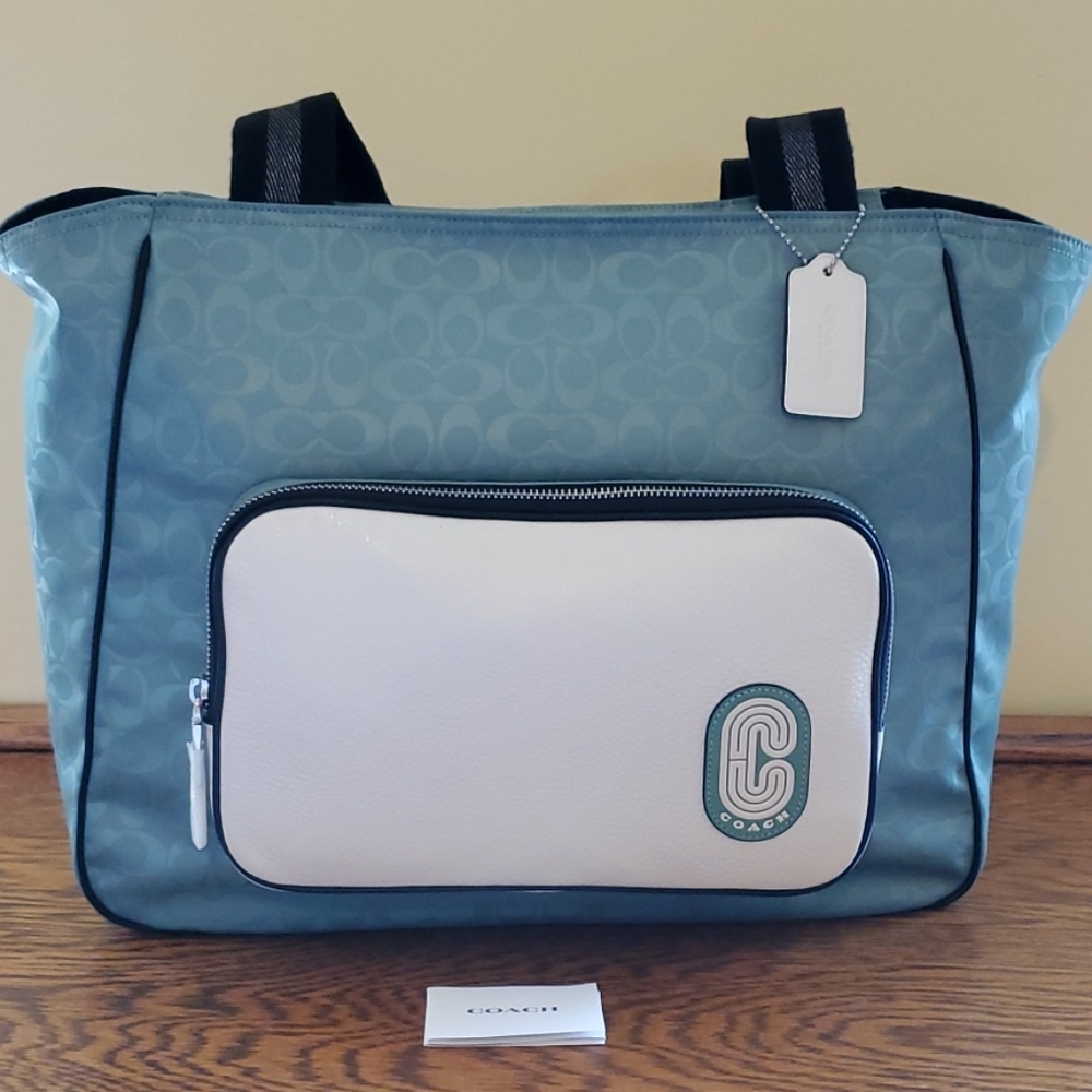 Coach Nylon and Pebbled Leather Court Tote